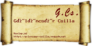 Gölöncsér Csilla névjegykártya
