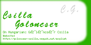 csilla goloncser business card